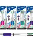 Silver Top 4-Color Pen w/ Cushion Grip (2/Pack)