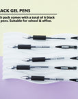Essence Gel-Pen Black w/ Cushion Grip (6/Pack)