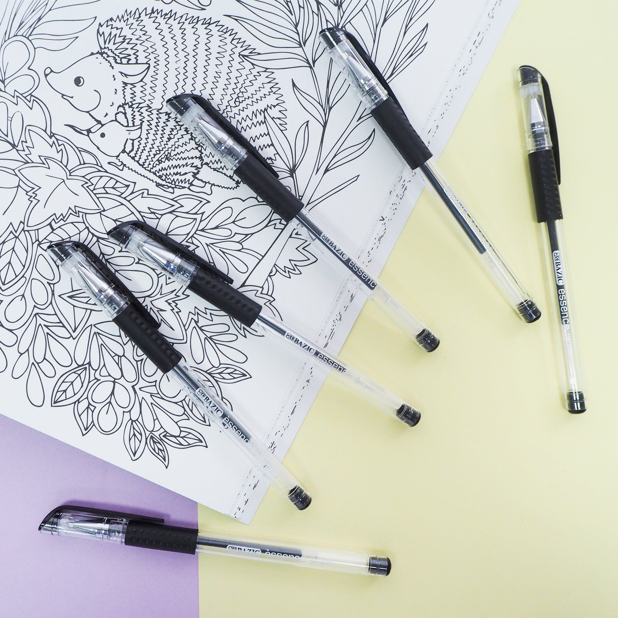 Essence Gel-Pen Black w/ Cushion Grip (6/Pack)