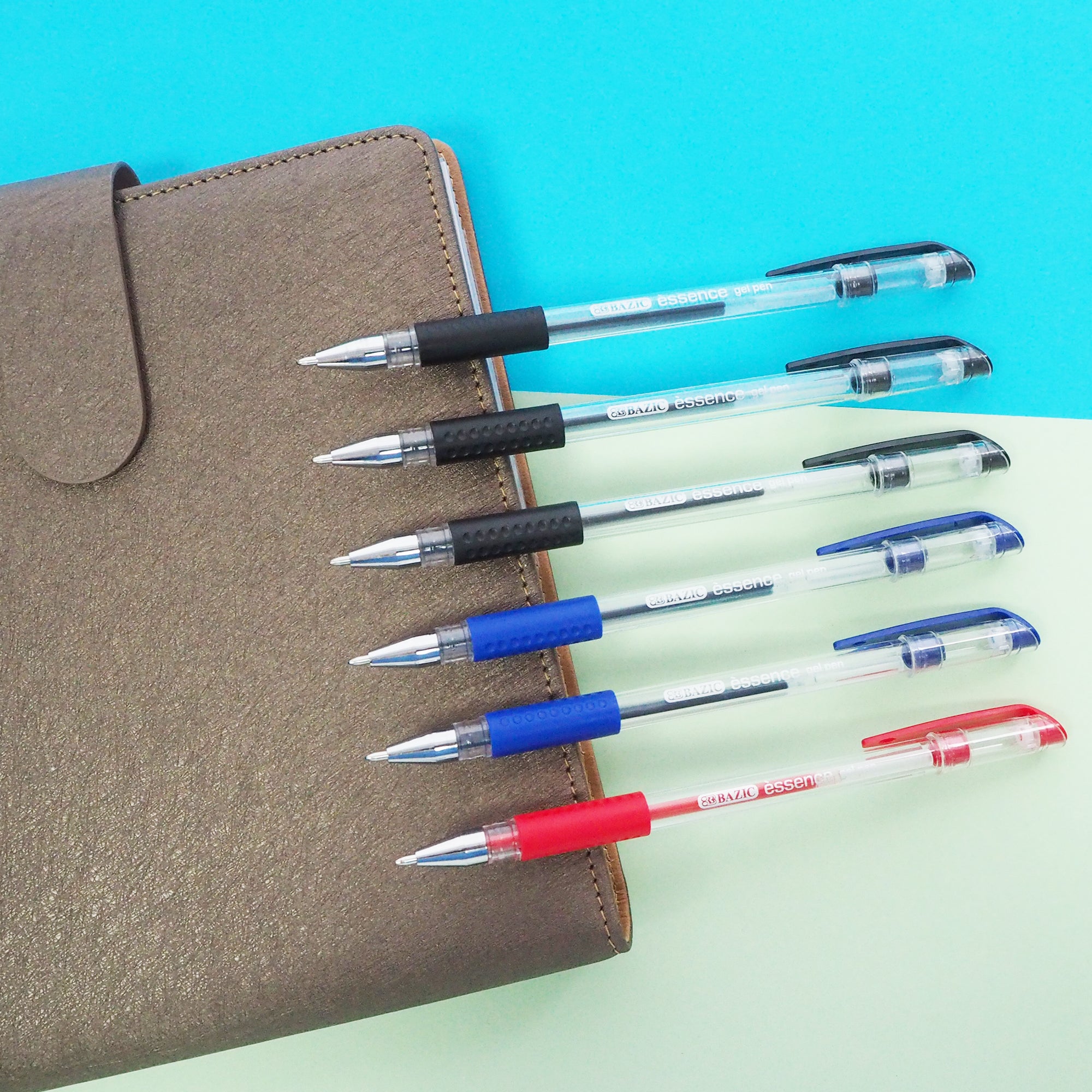 Essence Gel-Pen Asst Color w/ Cushion Grip (6/Pack)