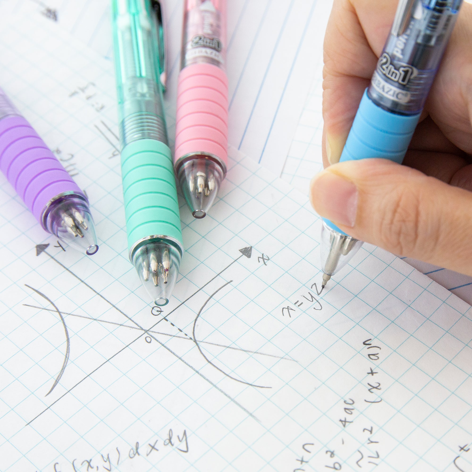 2-In-1 Mechanical Pencil &amp; 4-Fashion Color Pen w/ Cushion Grip