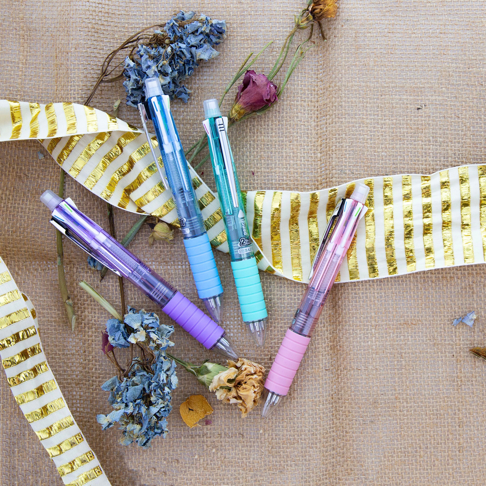 2-In-1 Mechanical Pencil &amp; 4-Fashion Color Pen w/ Grip