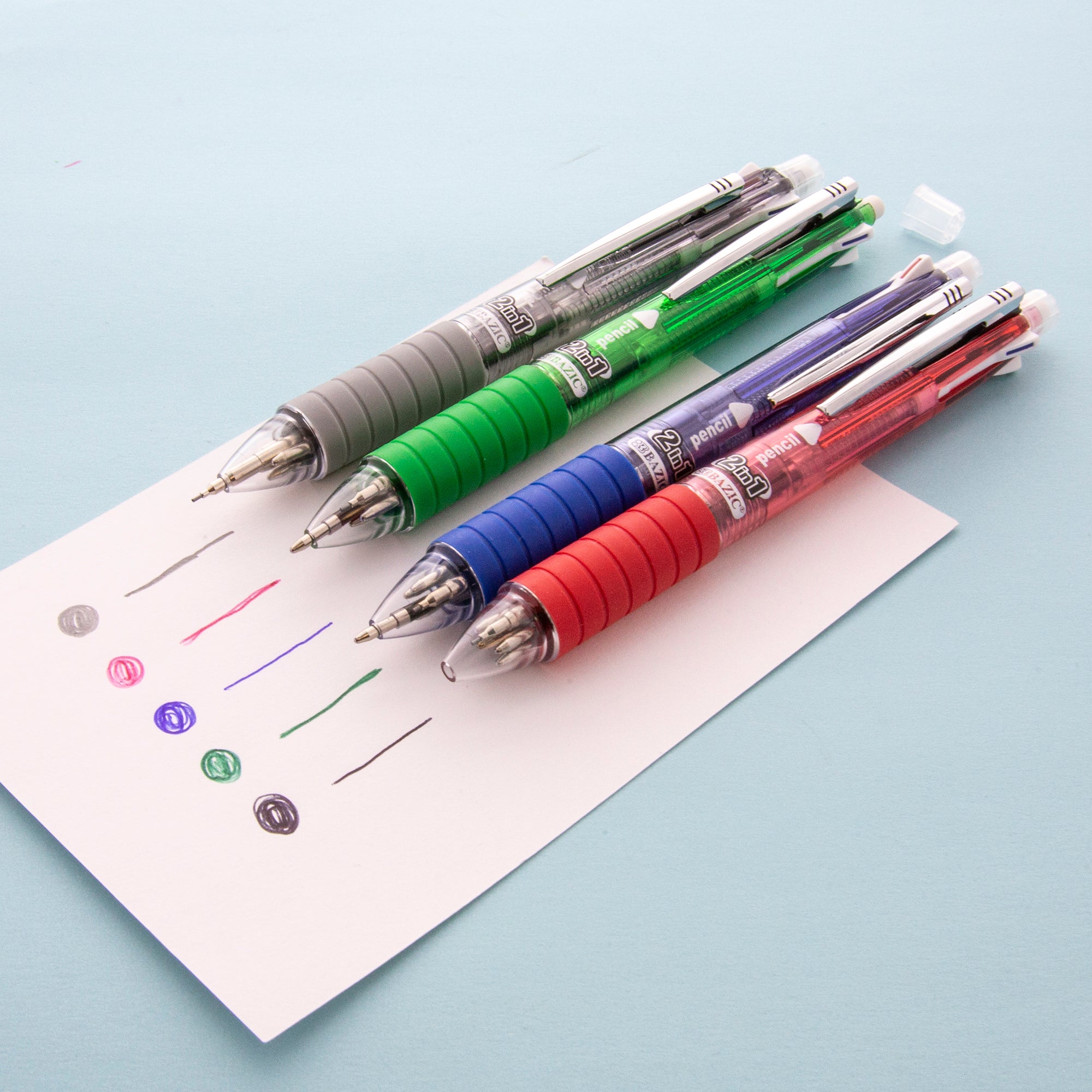 2-In-1 Mechanical Pencil &amp; 4-Color Pen w/ Grip