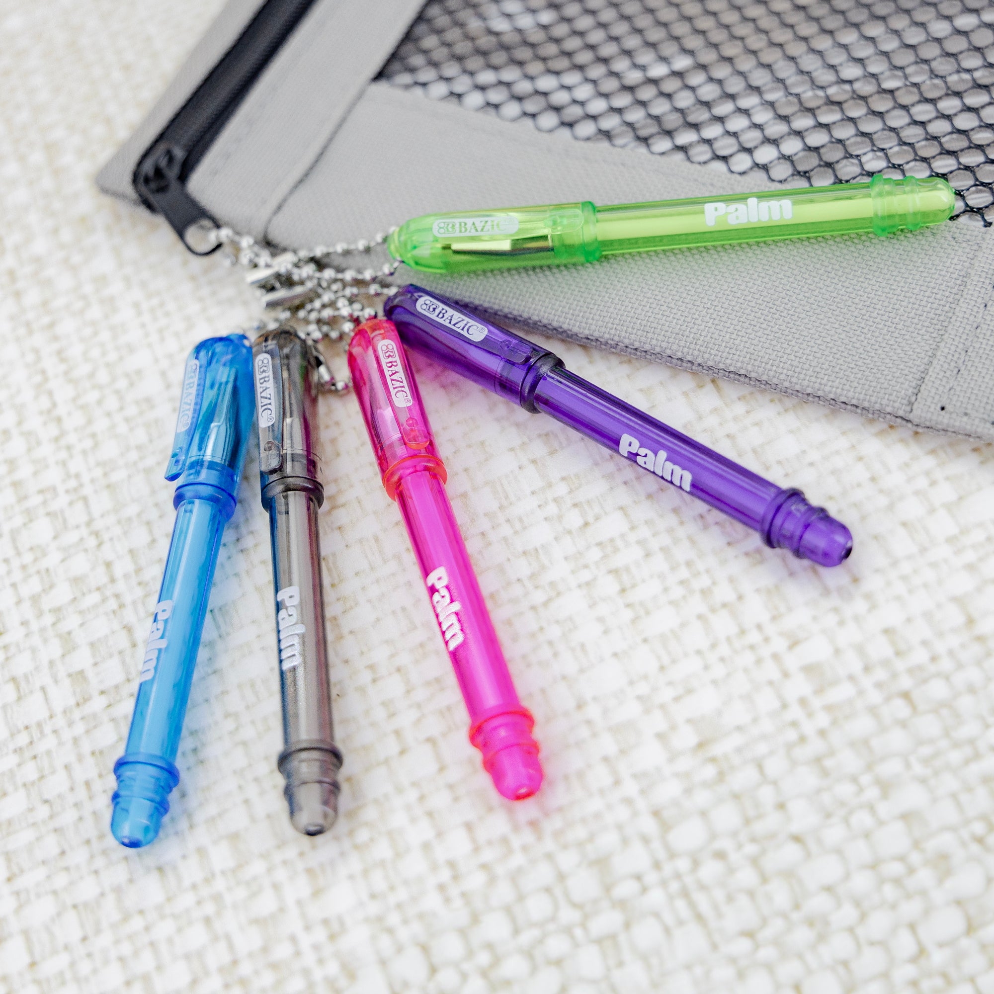Palm Mini Ballpoint Pen w/ Key Ring (5/Pack)