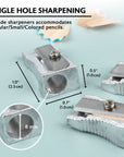 Single Hole Metal Pencil Sharpener (6/Pack)