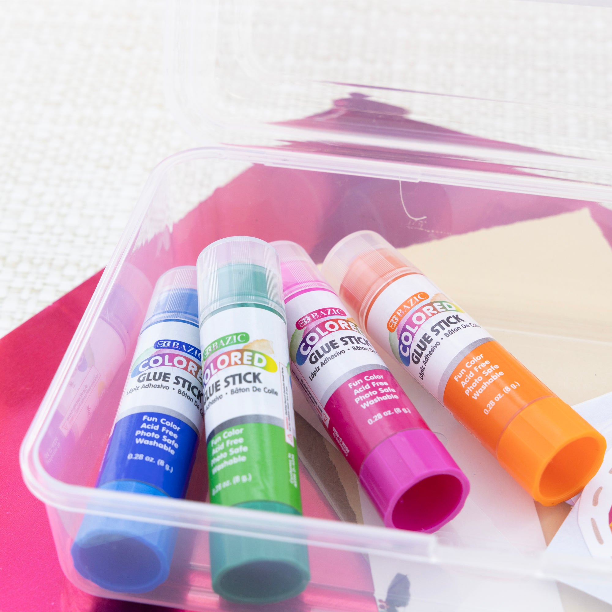 Glue Stick Washable 4 Colored 0.28 oz (8g)