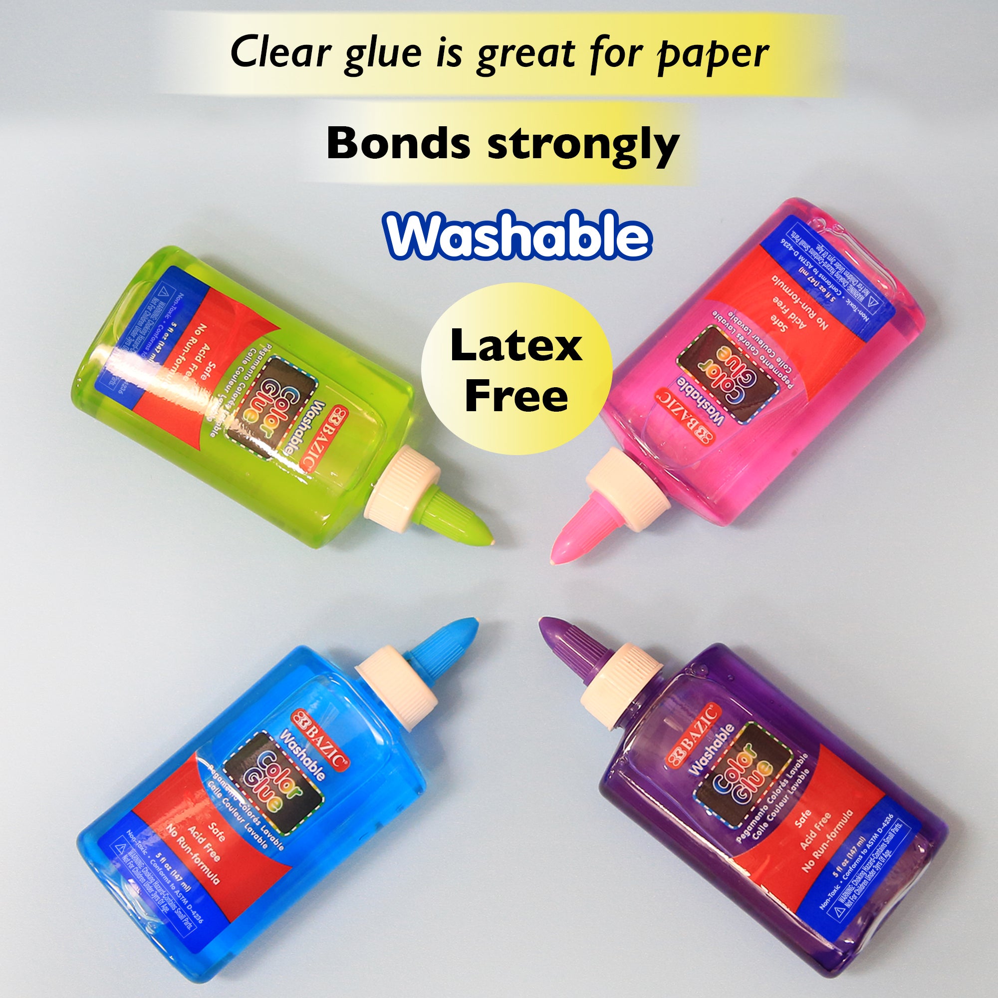 Clear Washable School Glue Color 5 FL OZ (147 mL)