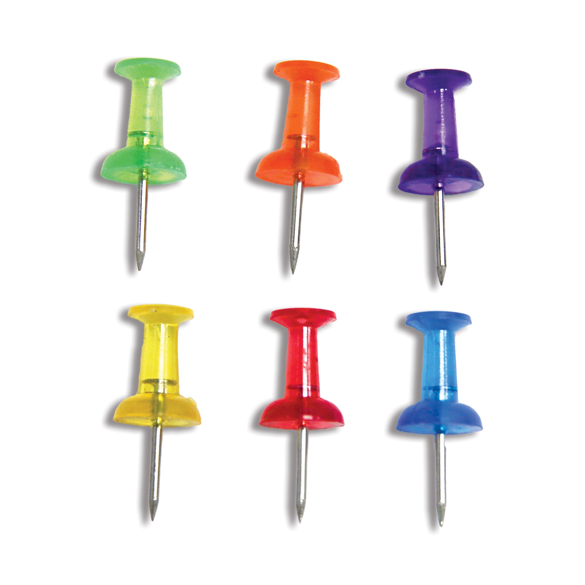 Push Pins Assorted Transparent Color (100/Pack)