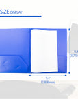 Poly 2-Pockets Portfolio - Blue Color w/ 3-Prong Fastener
