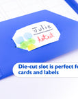 Poly 2-Pockets Portfolio - Blue Color w/ 3-Prong Fastener