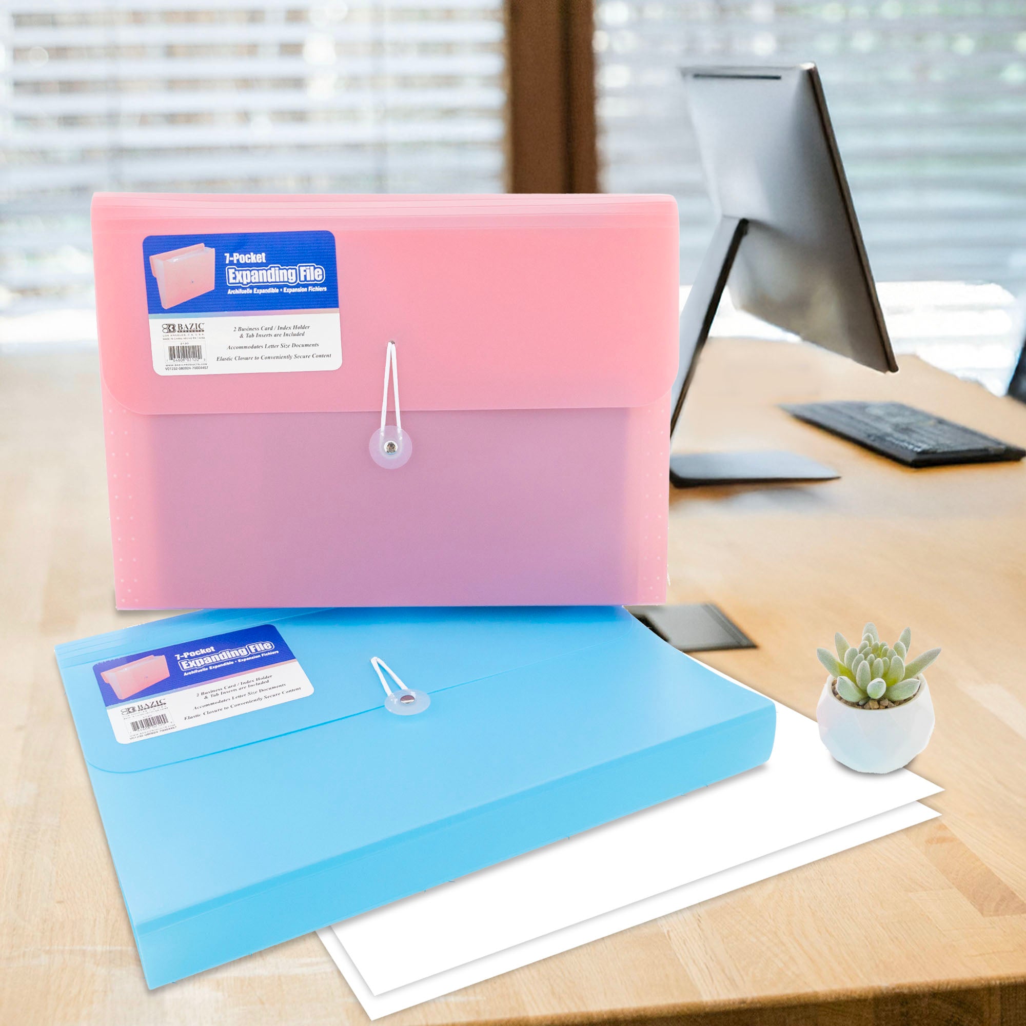 Expanding File A4/Letter Size Poly 7-Pocket Pastel Edition