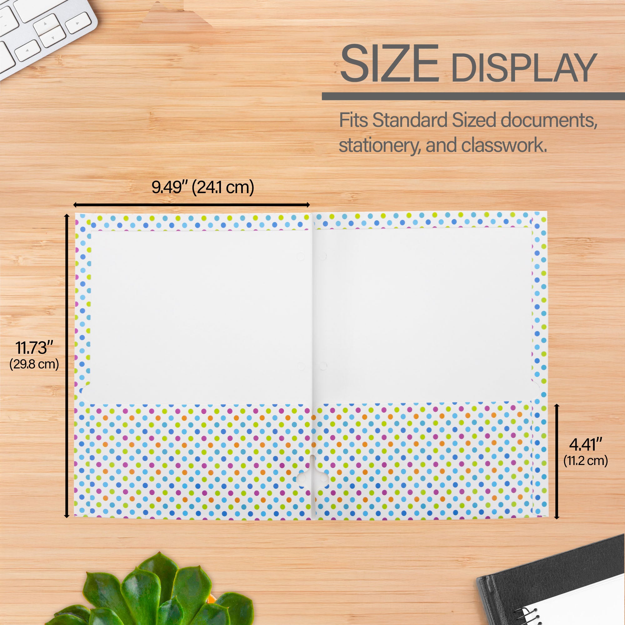 2 Pockets Fashion Portfolios - Polka Dot