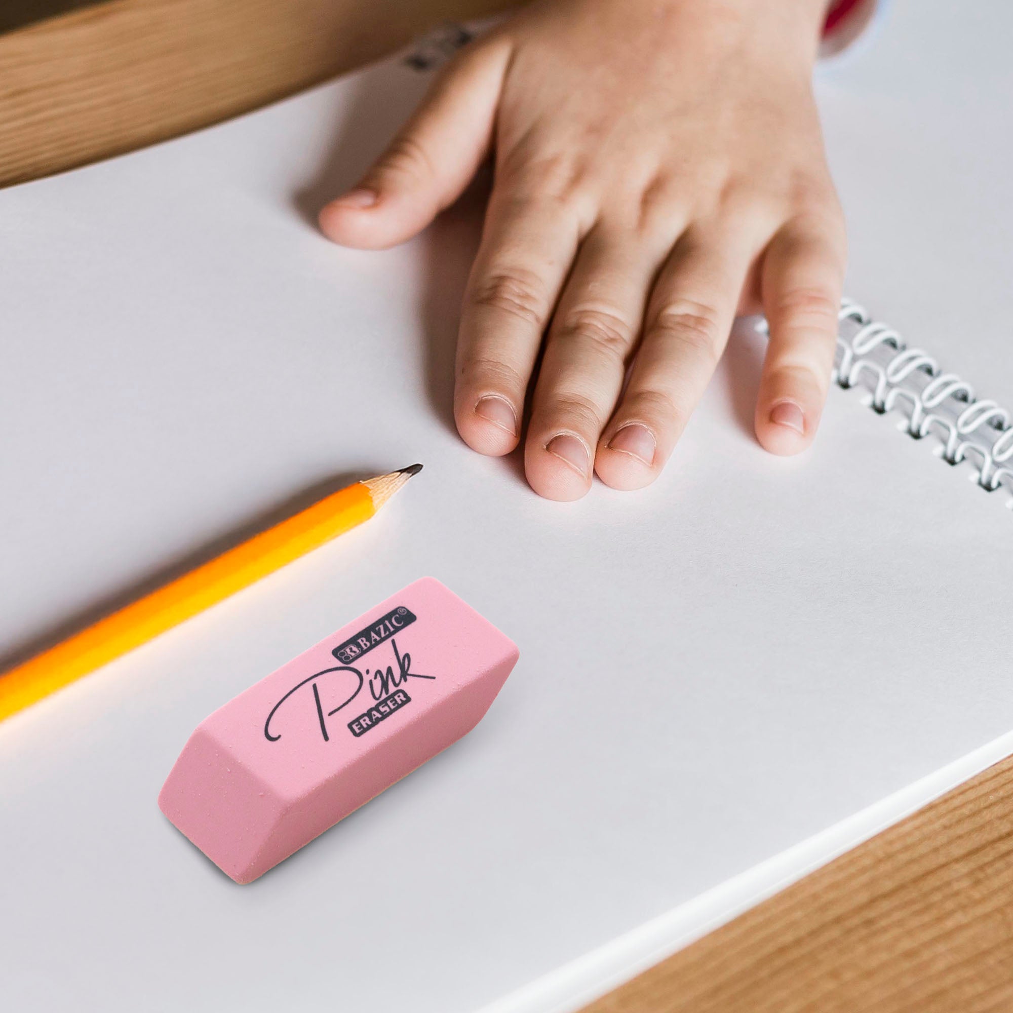 Pink Bevel Eraser (4/Pack)
