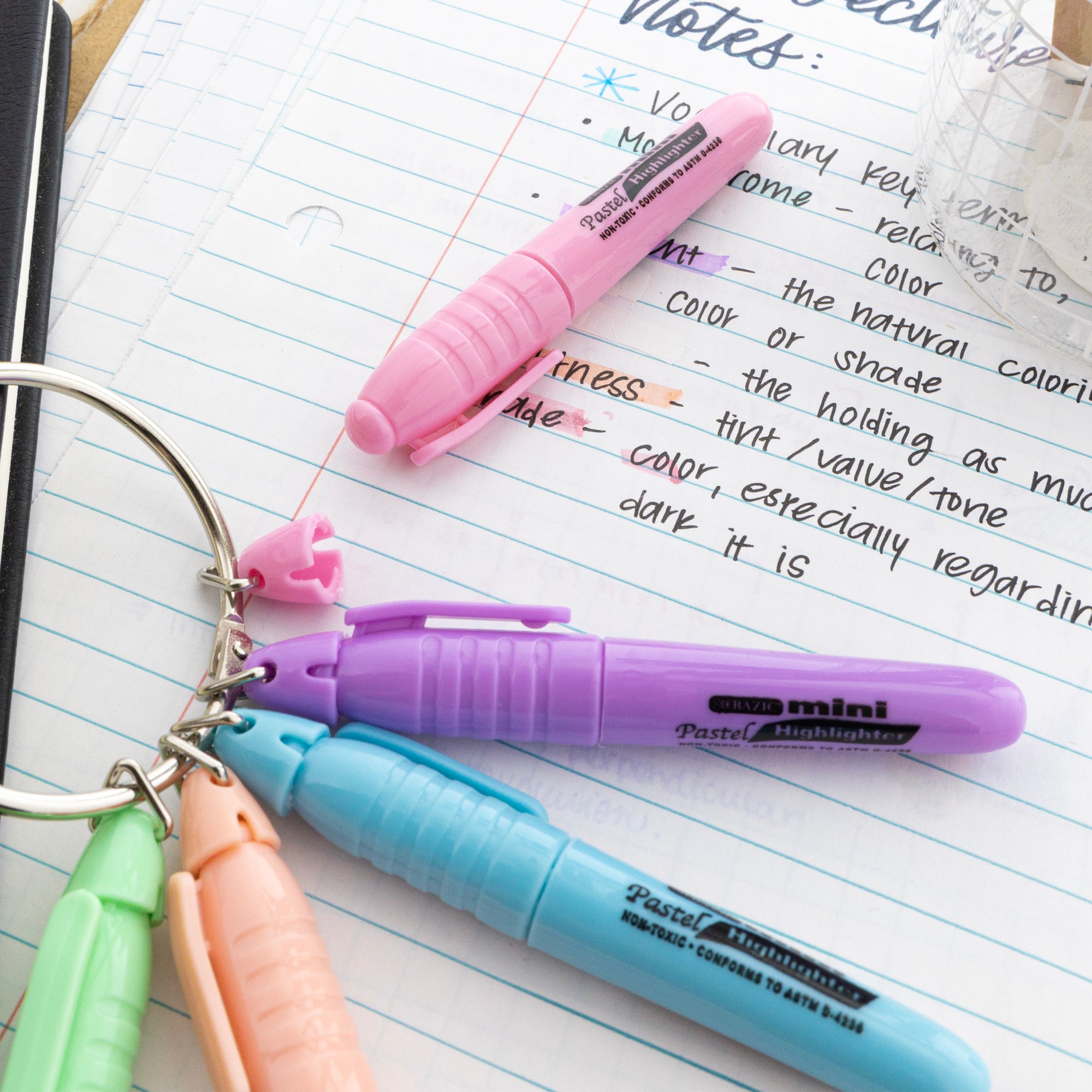 Mini Pastel Highlighters w/ Cap Clip (5/Pack)