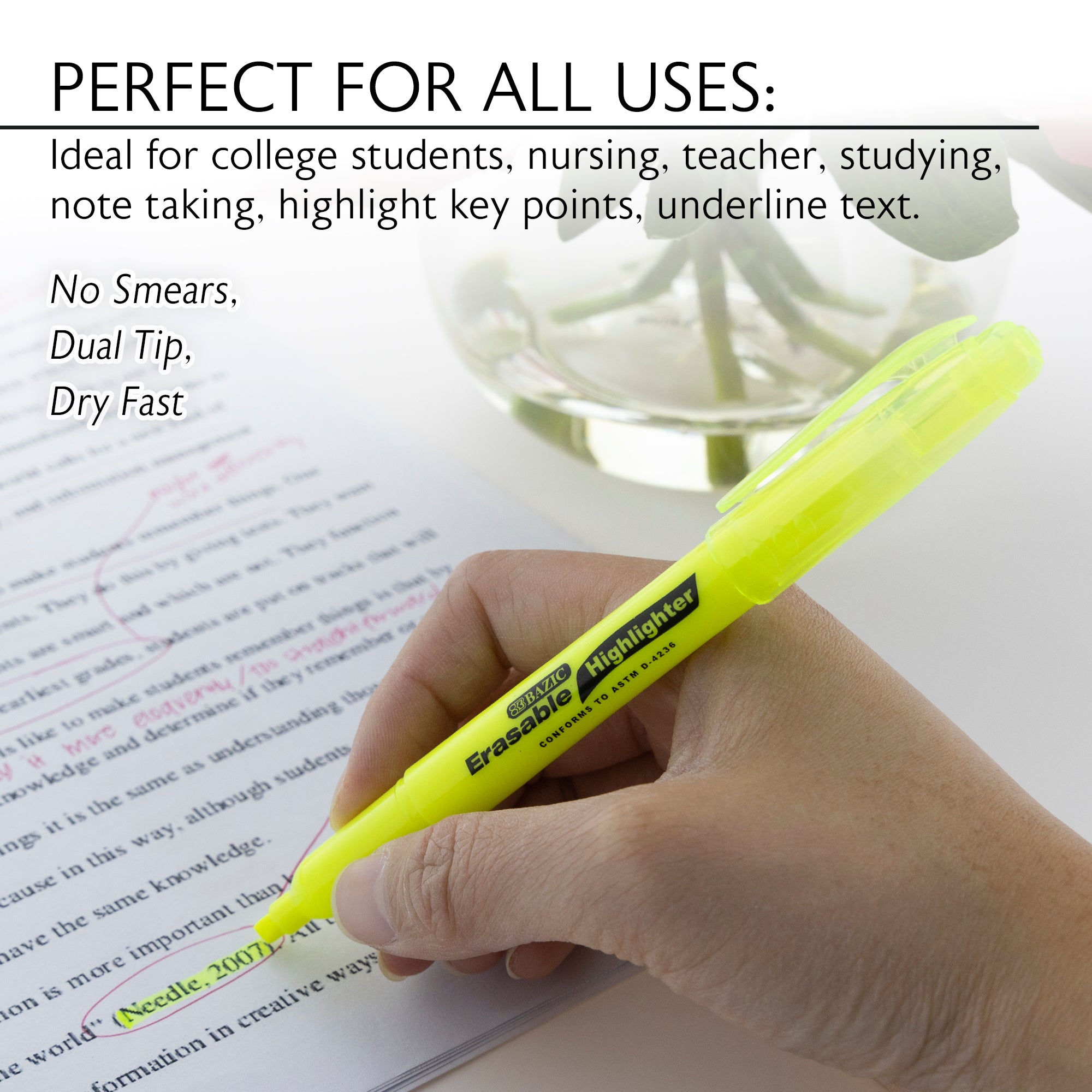 Erasable Highlighter Yellow (3/Pack)