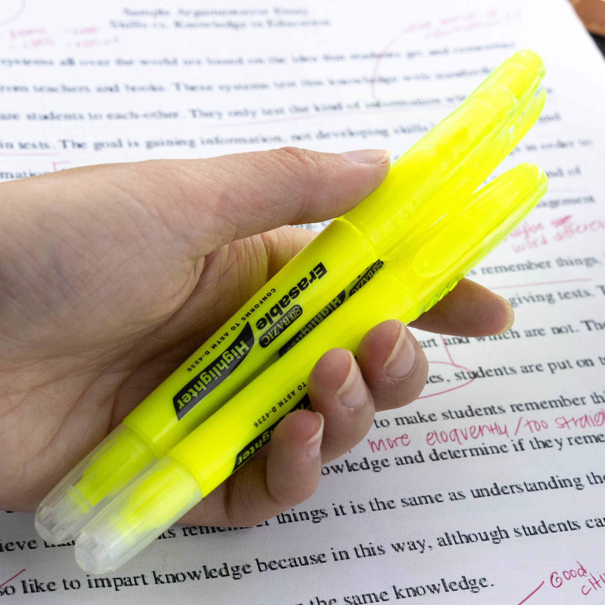 Erasable Highlighter Yellow (3/Pack)