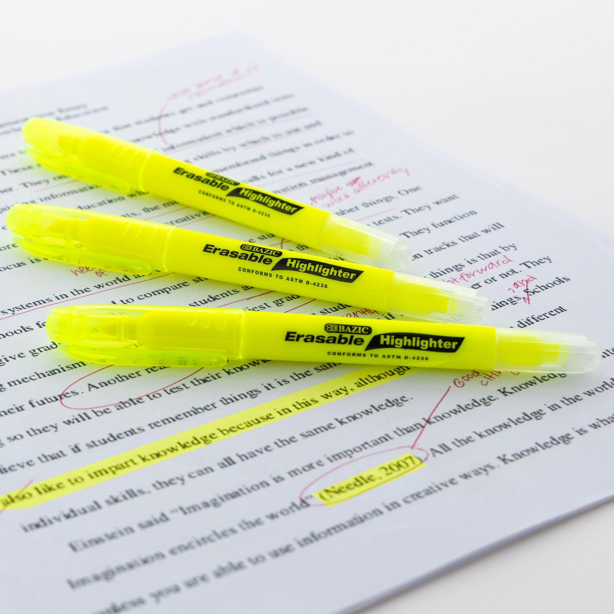 Erasable Highlighter Yellow (3/Pack)