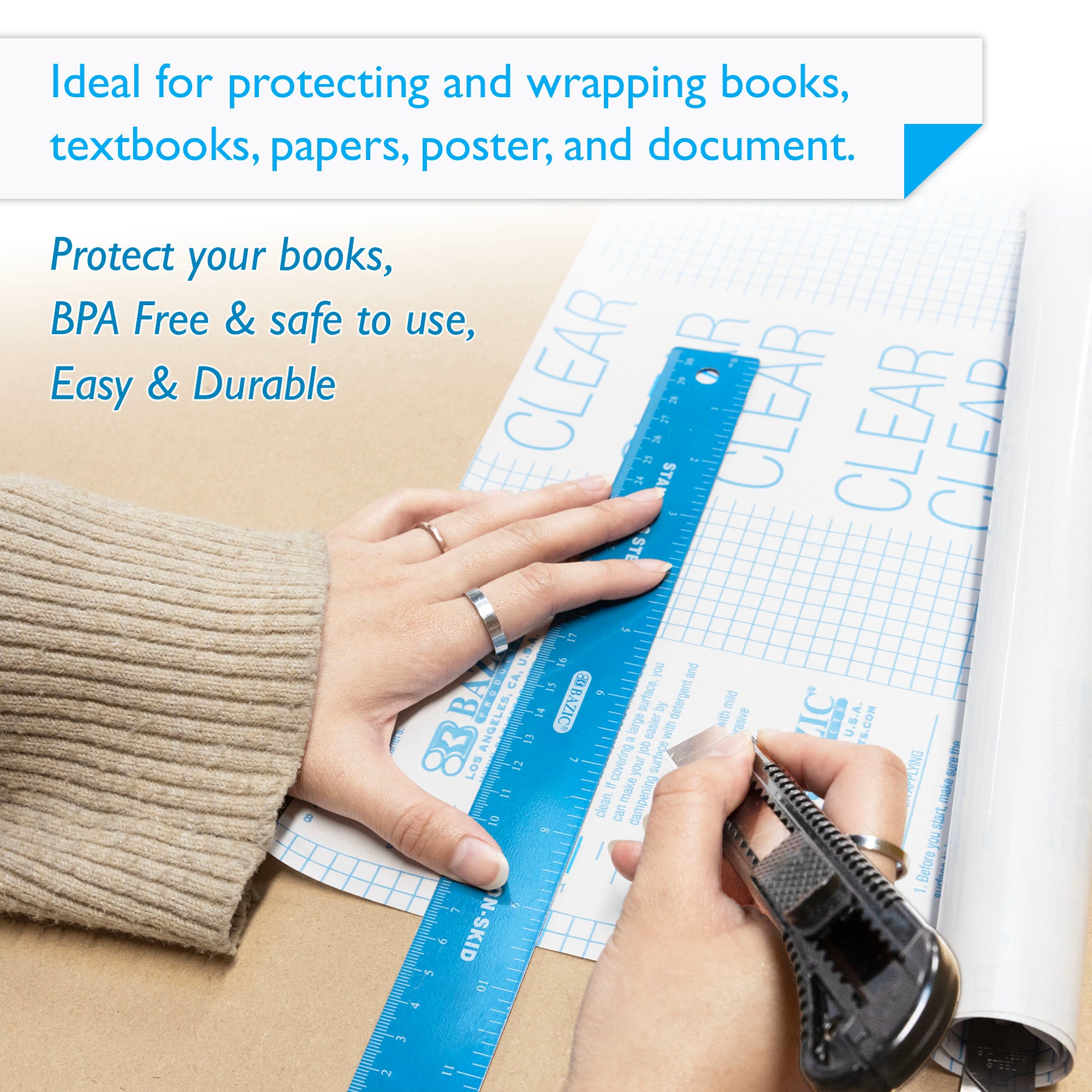 17.5&quot; X 1.7 Yard Clear Self Adhesive Book Cover