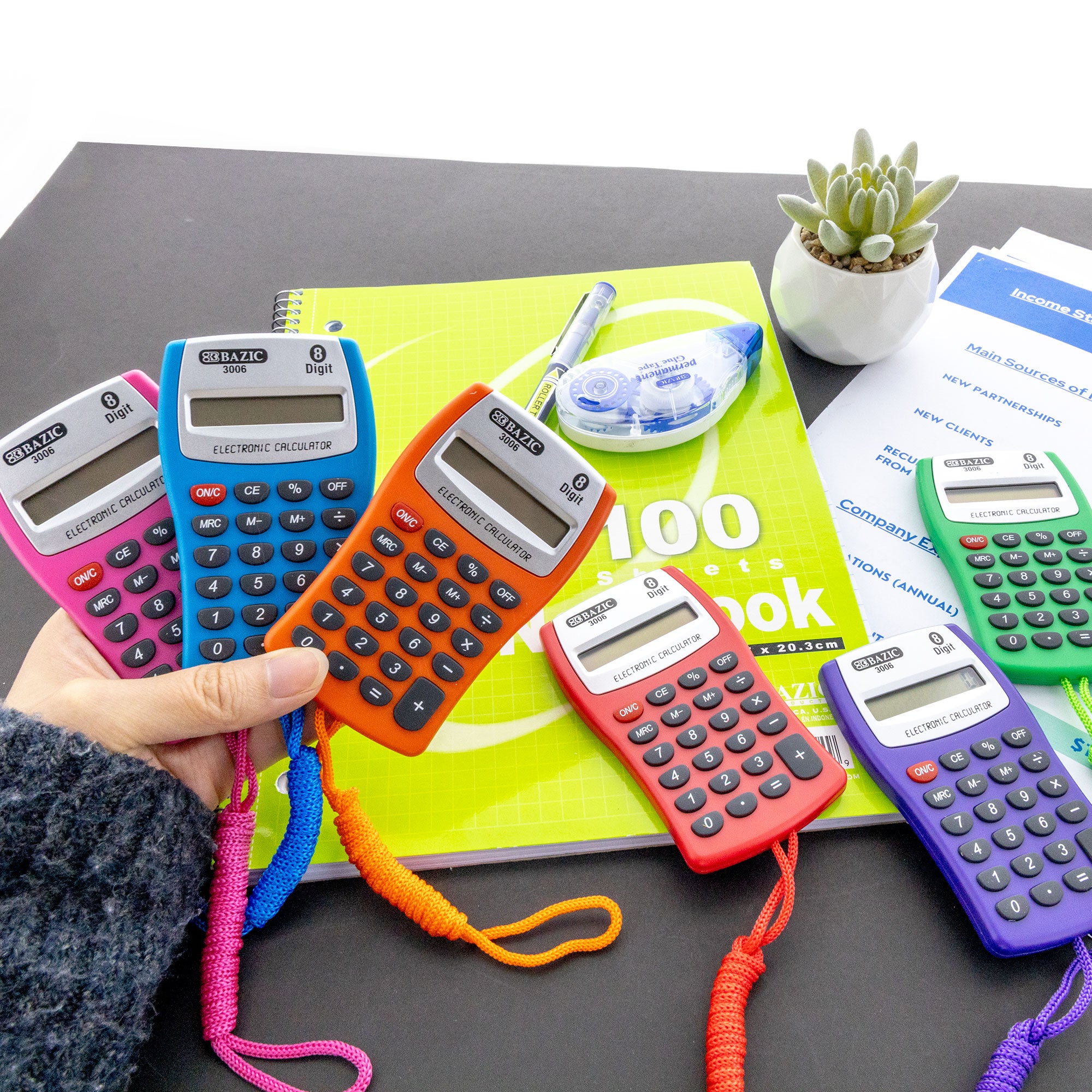 Pocket Size Calculator 8-Digit w/ Neck String