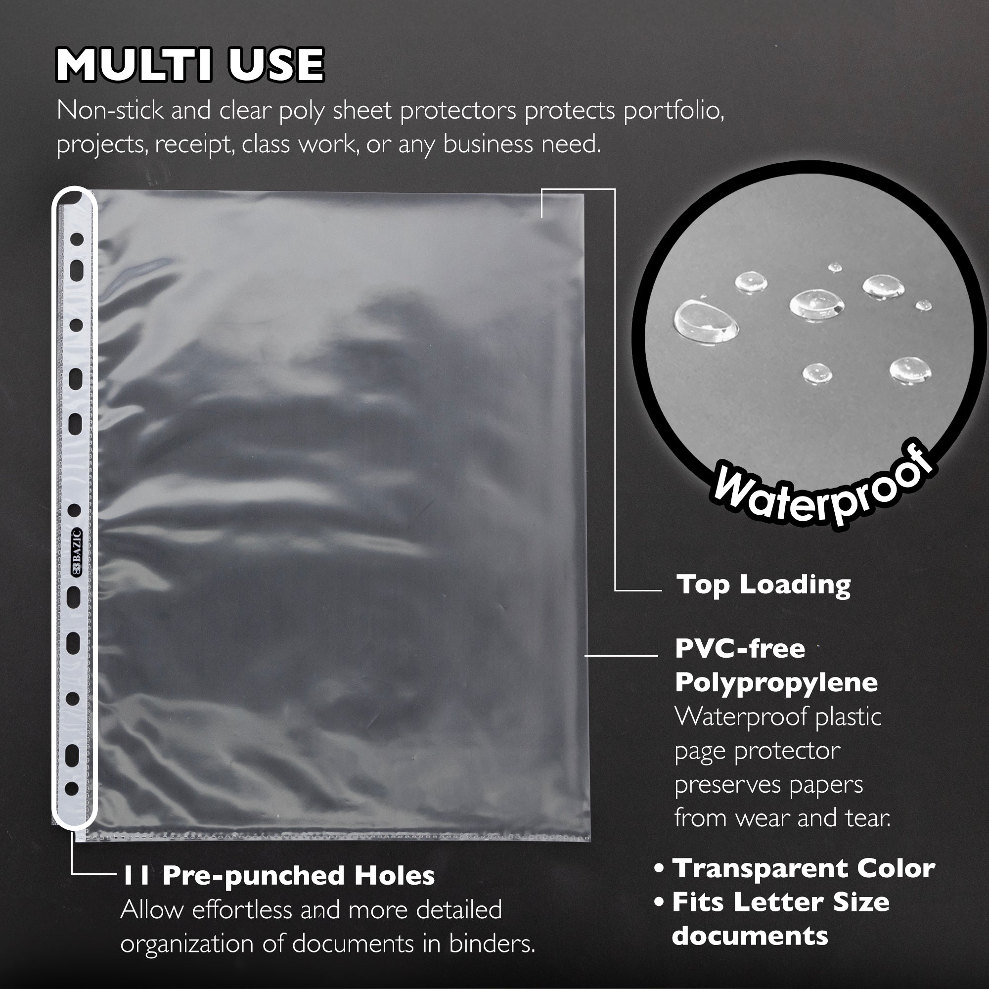 Sheet Protectors Economy Weight Top Loading (100/Pack)