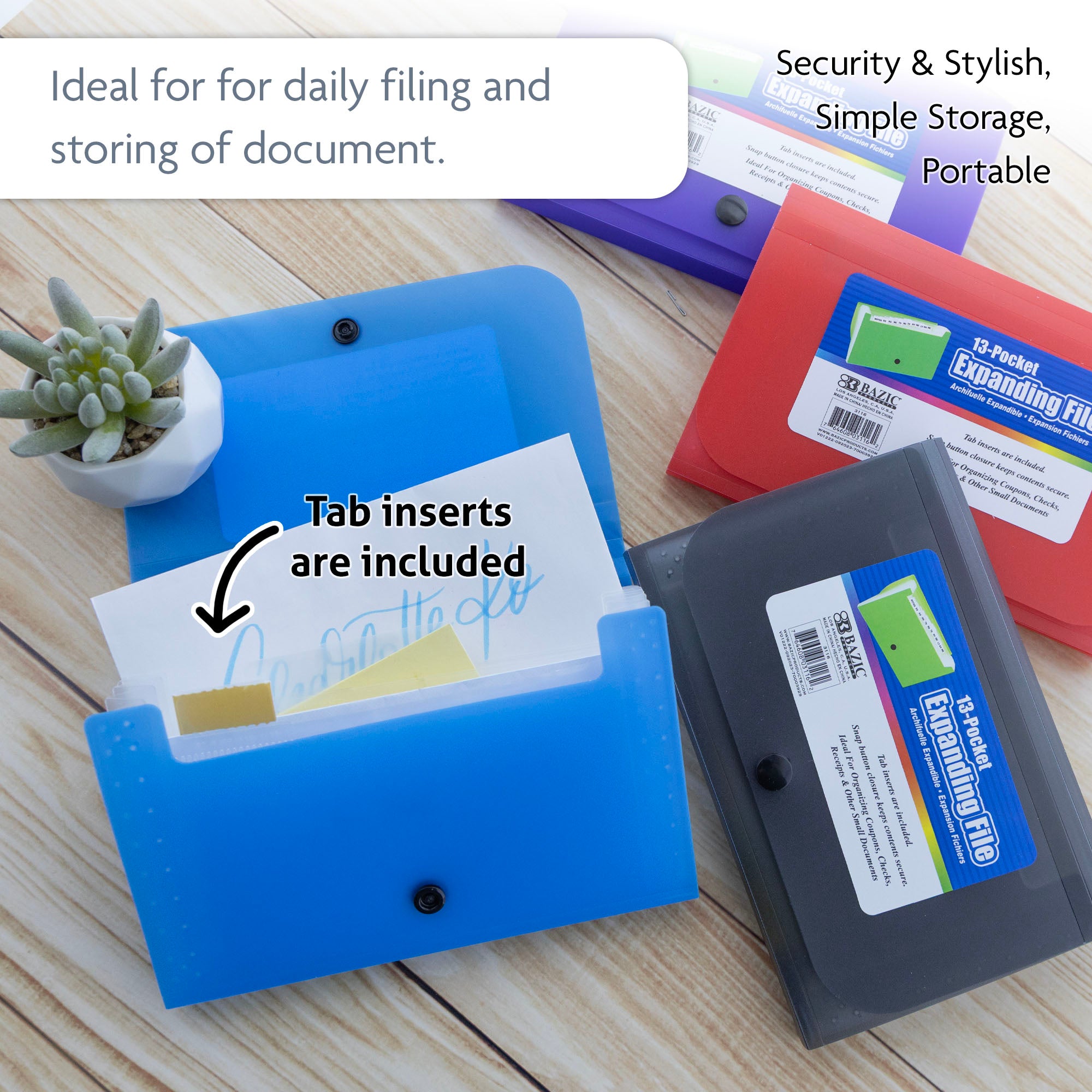 13-Pockets Coupon/Personal Check Size Expanding File