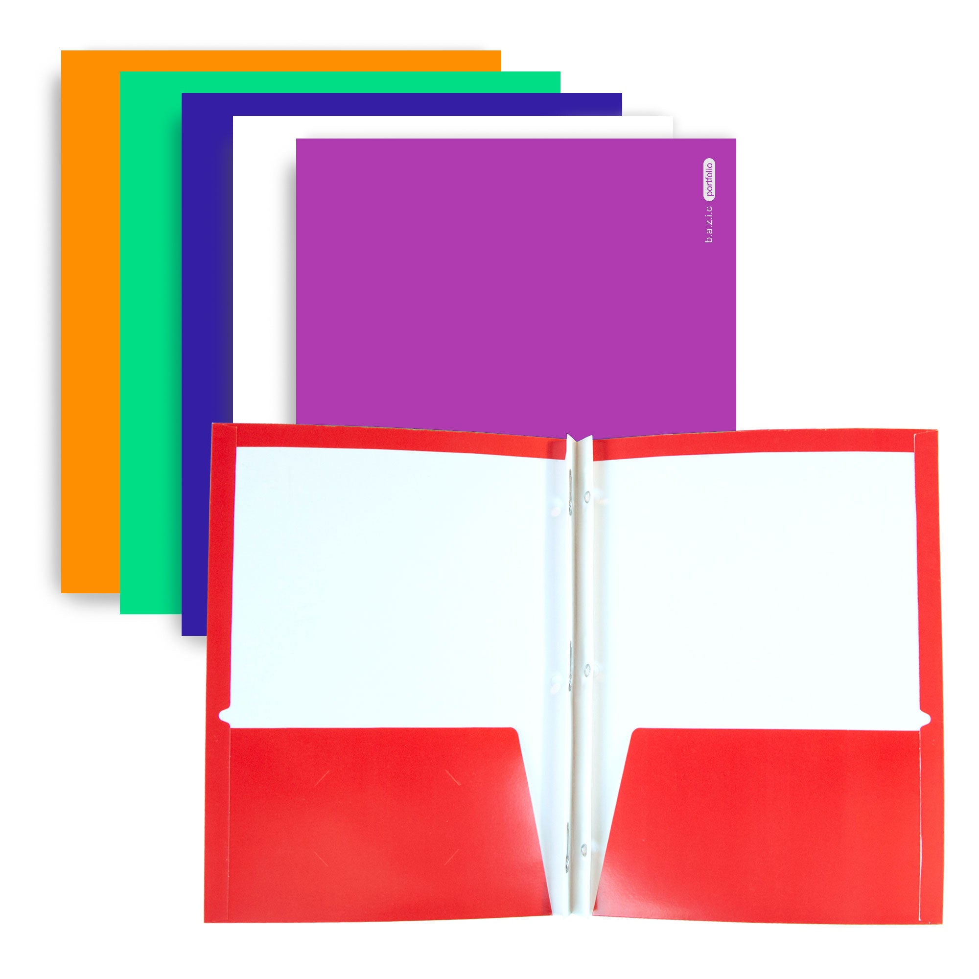 2-Pockets Portfolios 3-Prong Fastener - Laminated Glossy