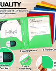 Solid Color 2-Pocket Poly Portfolio w/ 3 Prongs