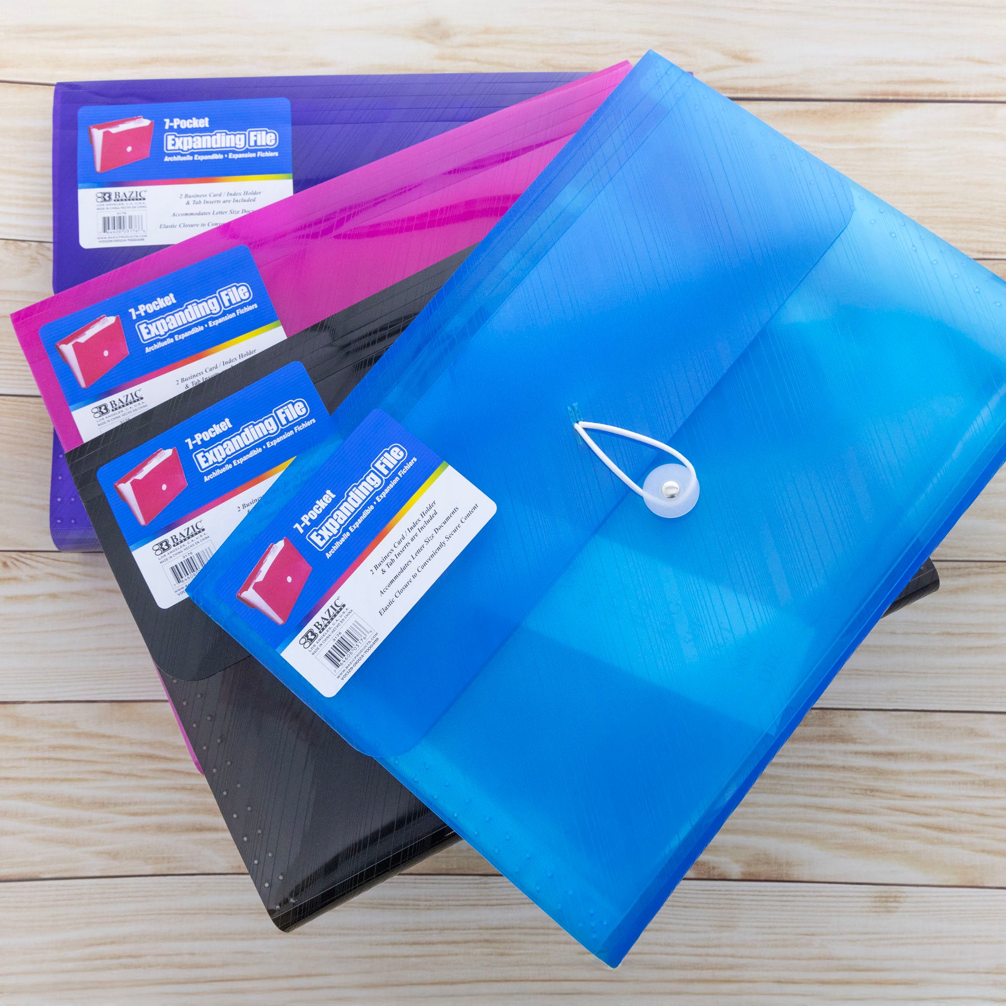 Expanding File Letter Size Translucent  Poly 7-Pocket