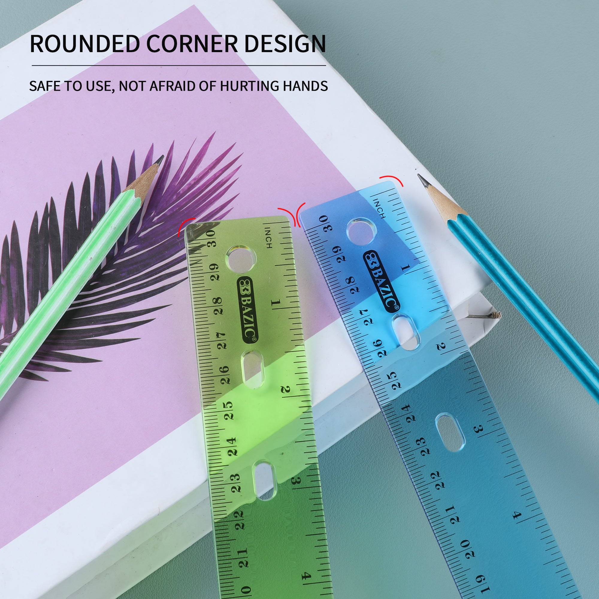 12&quot; (30cm) Jeweltones Color Ruler (4/Pack)