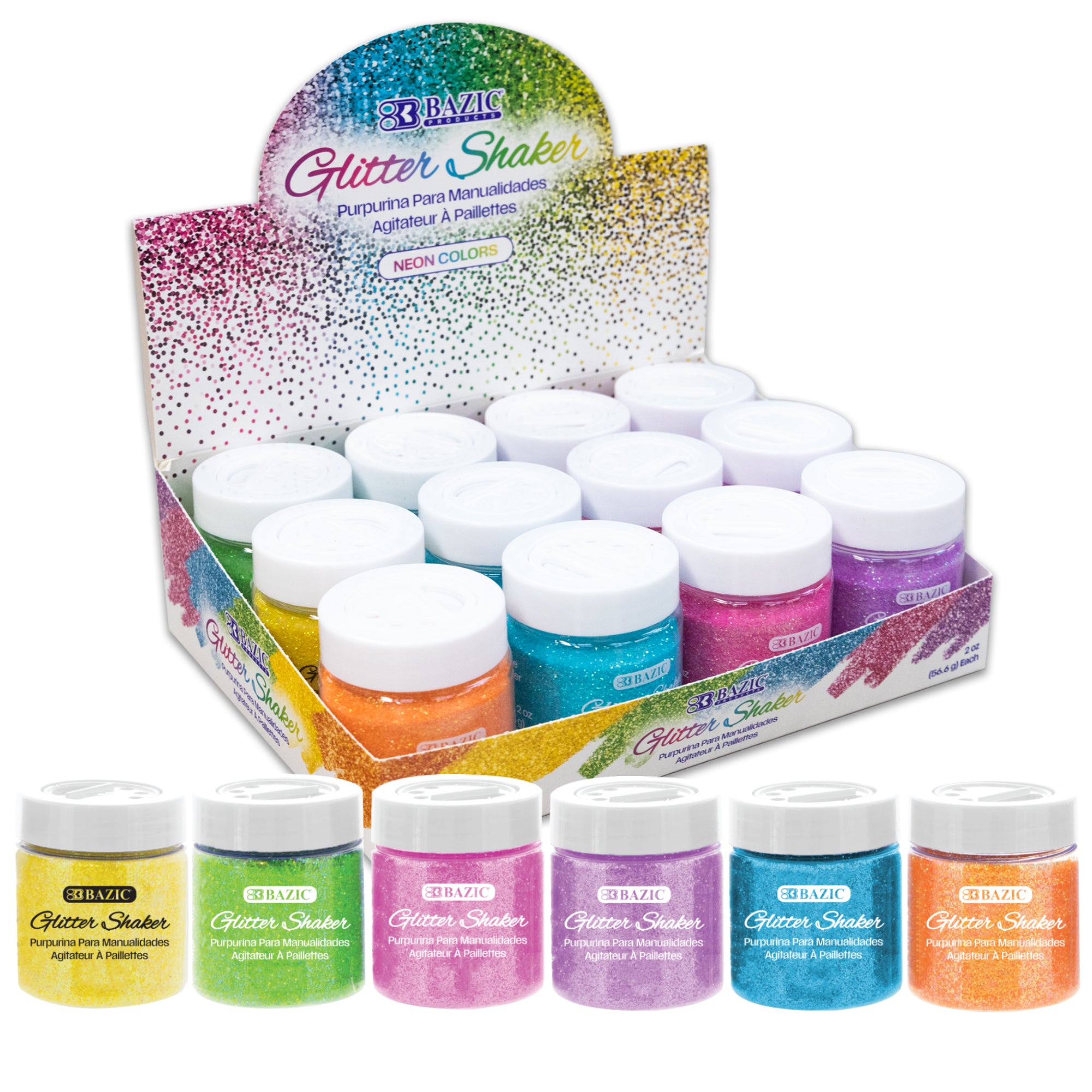 BAZIC Glitter Shaker 56.6g / 2 Oz. Neon Color – BAZIC Products
