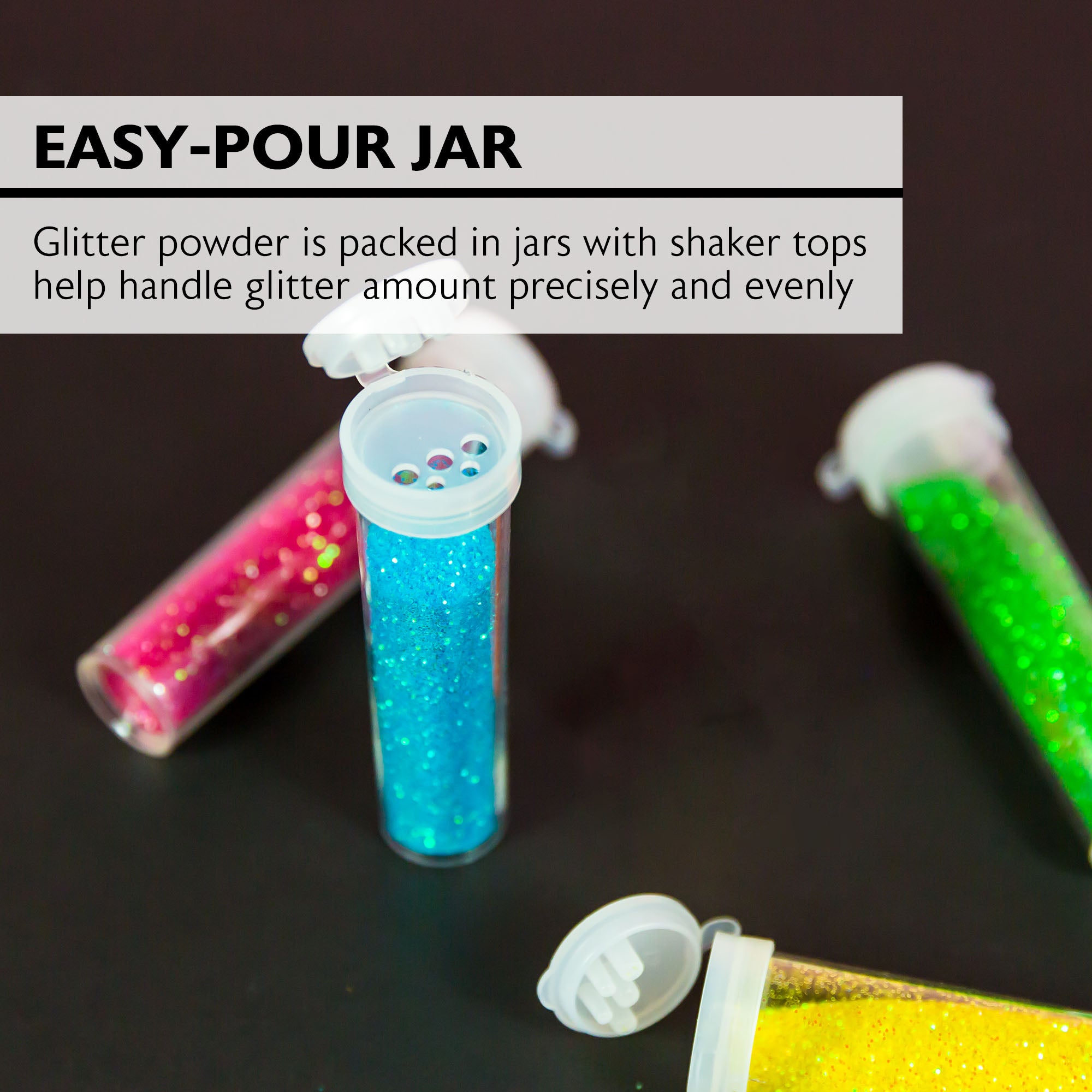 Glitter Shaker 6g / 0.21 Oz. (5/Pack) Neon Color