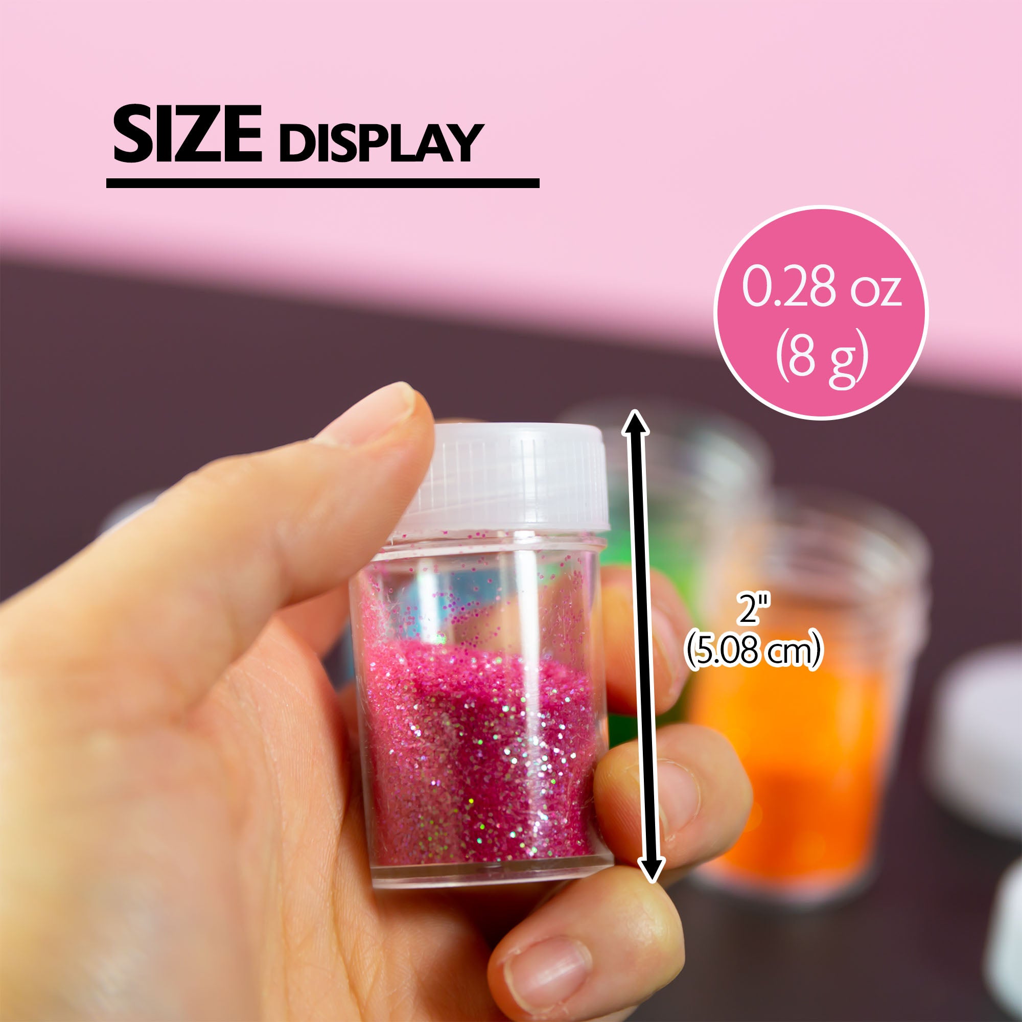 Glitter Shaker 8g / 0.28 Oz. (4/Pack) Neon Color