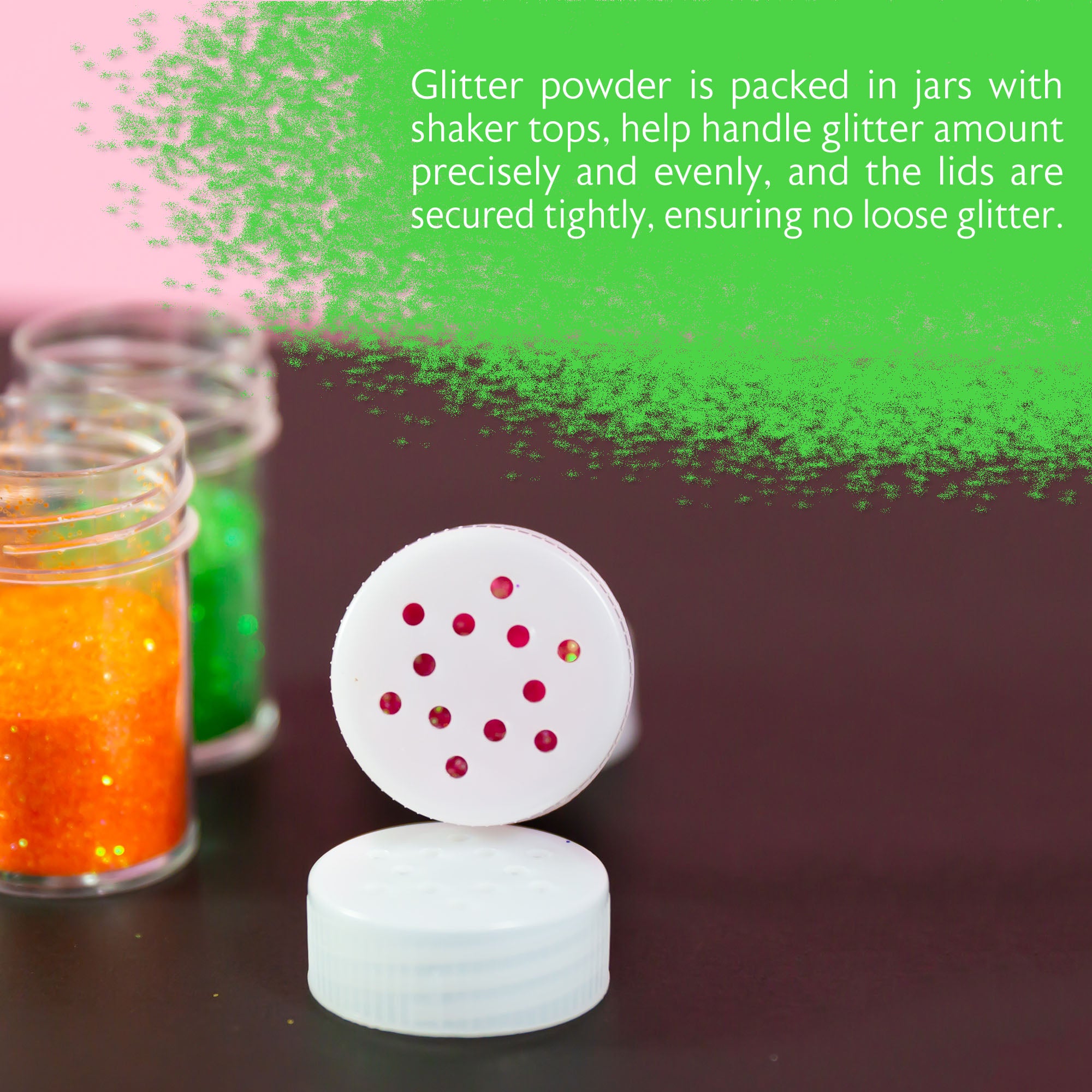 Glitter Shaker 8g / 0.28 Oz. (4/Pack) Neon Color
