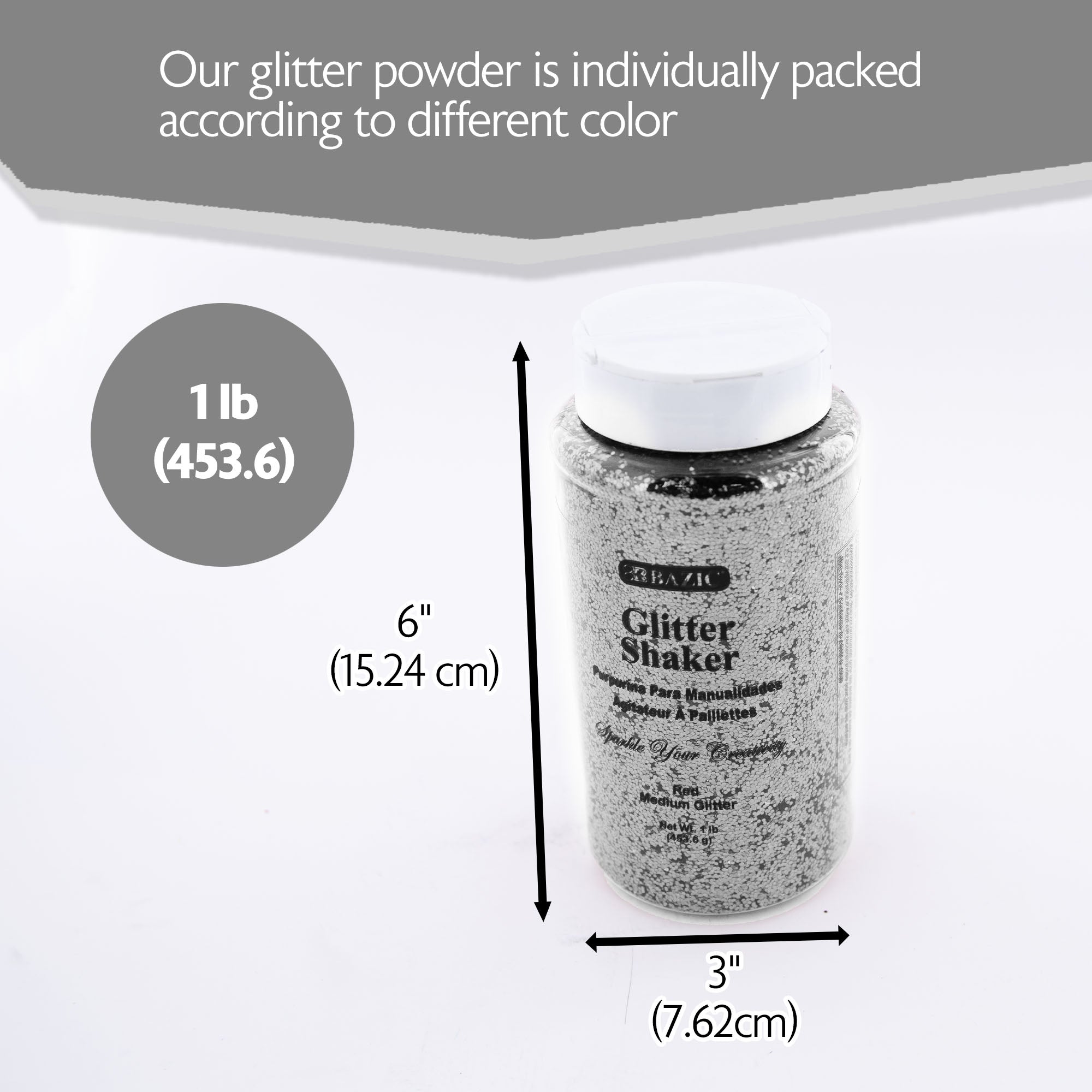 Glitter Shaker 1 lb Silver