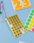 Gold Foil Number Label (378/Pack)