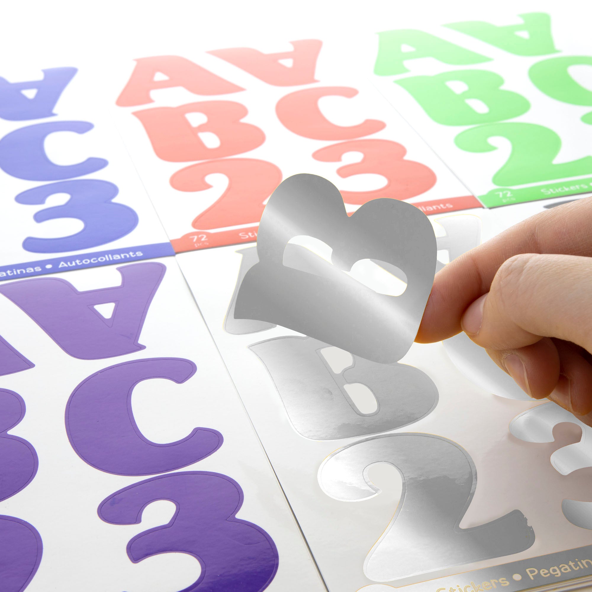 Alphabet &amp; Number 2&quot; Metallic Color (10 SHEETS)