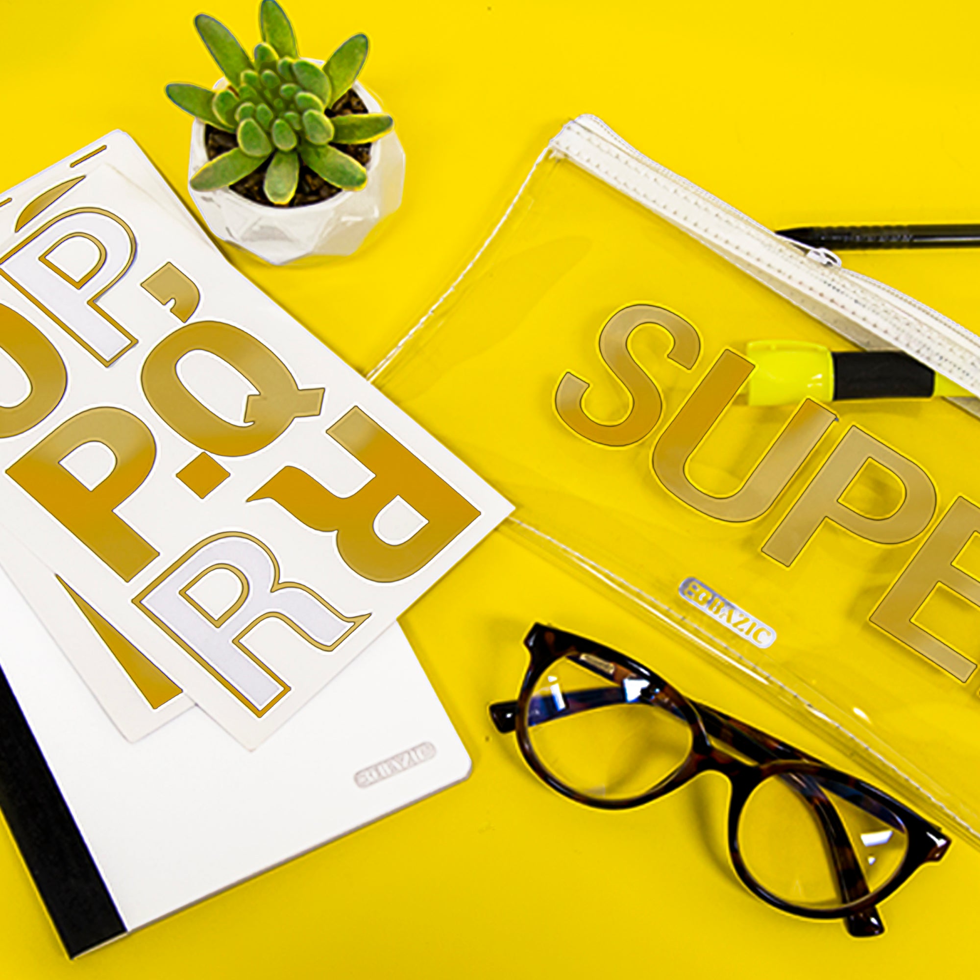 Alphabet &amp; Number 2&quot; Metallic Gold Color (10 SHEETS)