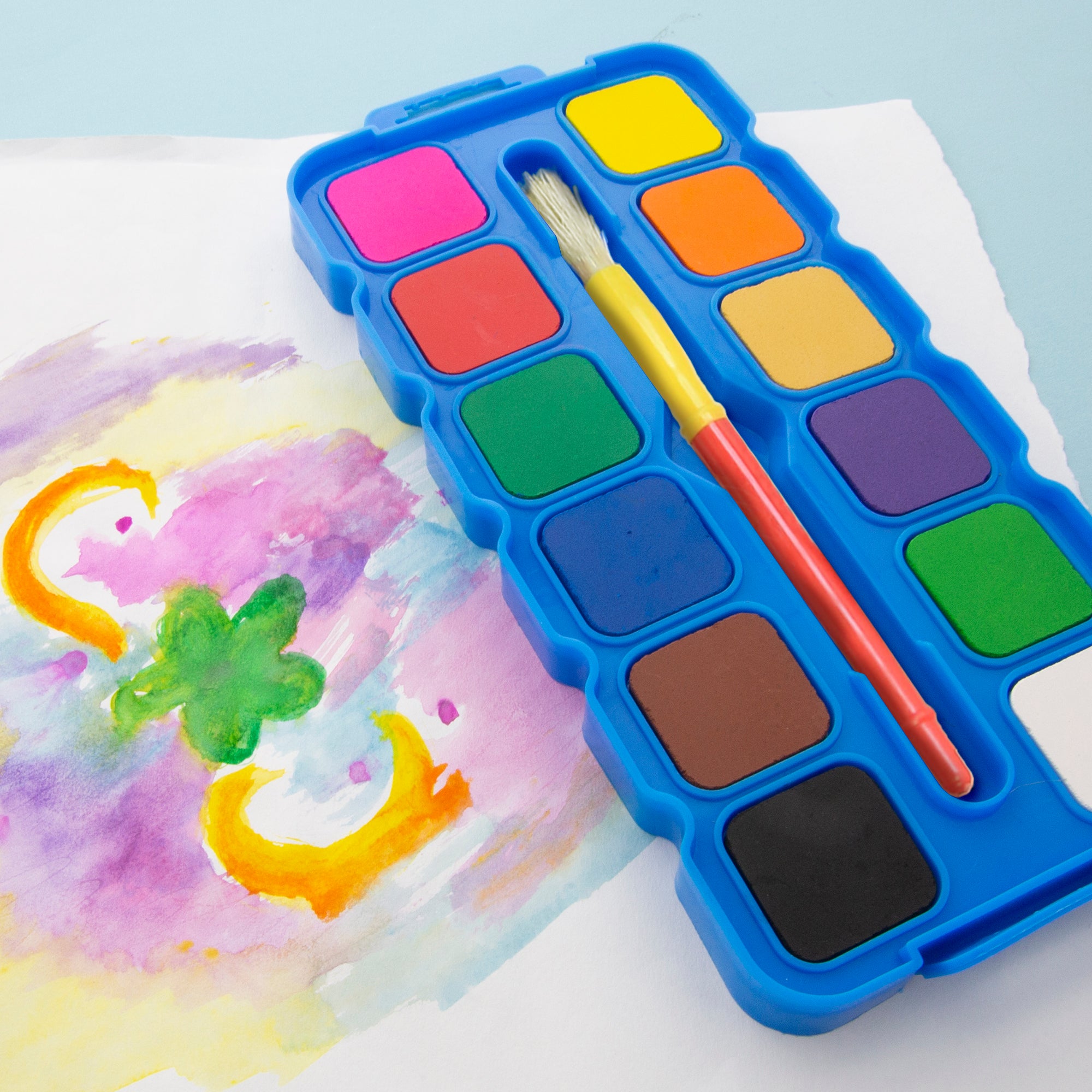 Watercolor w/ Brush &amp; Mixing Palette 12 Ct.