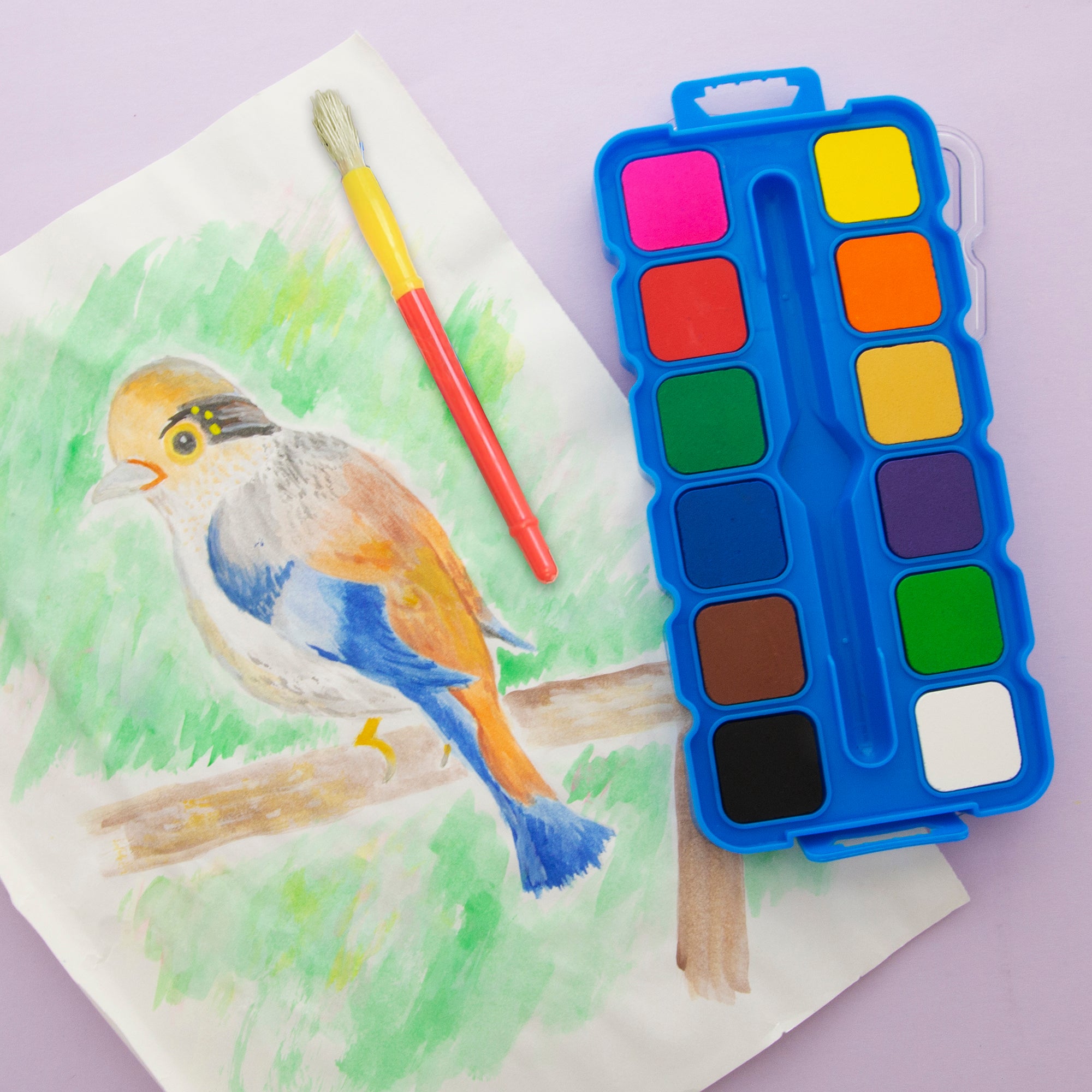Watercolor w/ Brush &amp; Mixing Palette 12 Ct.