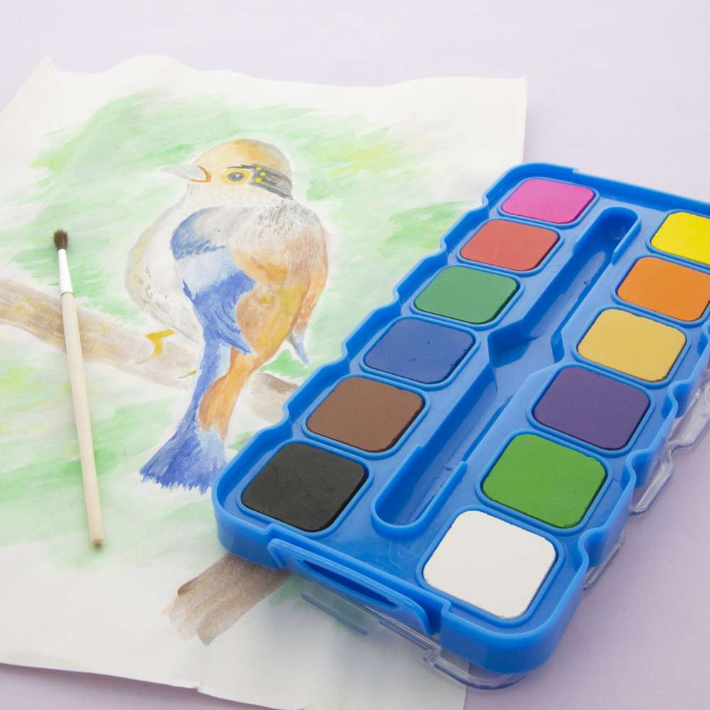 Watercolor w/ Brush &amp; Mixing Palette 12 Ct.