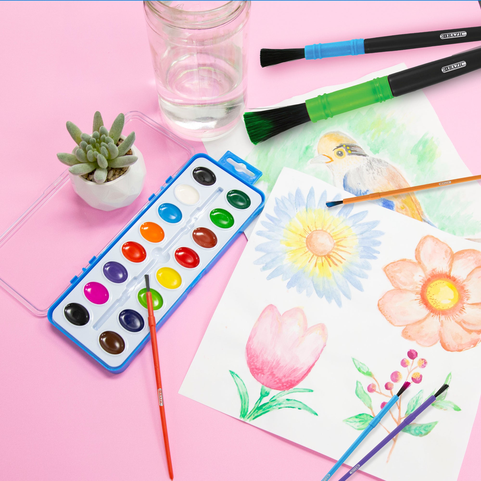Asst. Size Kid&#39;s Paint Brush Set (9/Pack)