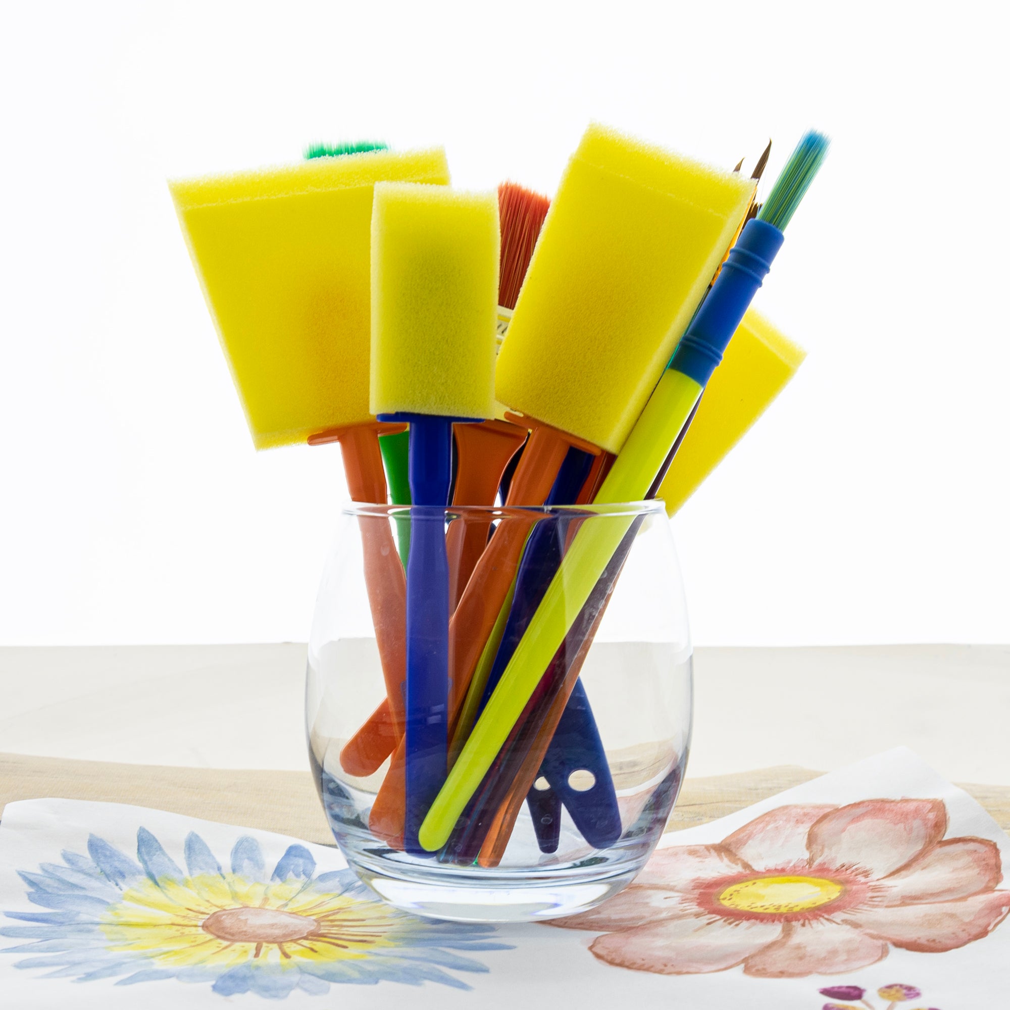 Assorted Nylon and Foam Paint Brush Set (18/Pack)