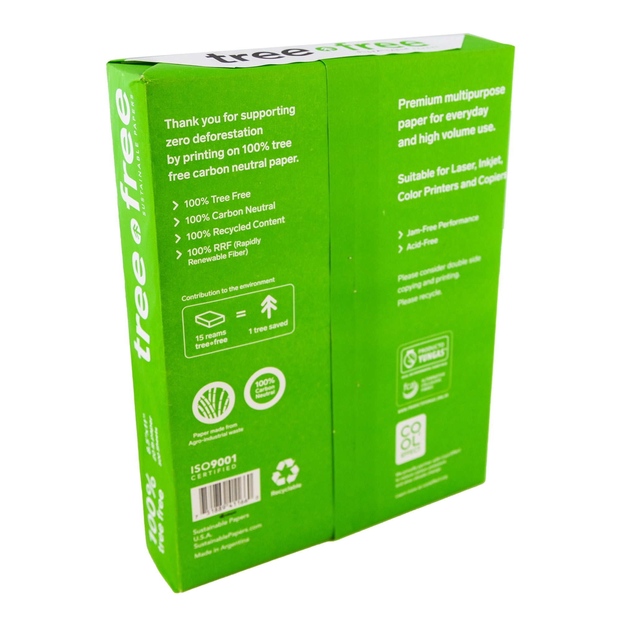 TREE FREE (92) 8.5&quot; X 11&quot; White Copy Paper (500 Sheets/Ream)