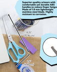 Office Scissors Pastel Color 8" Stainless Steel