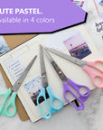 Office Scissors Pastel Color 8" Stainless Steel