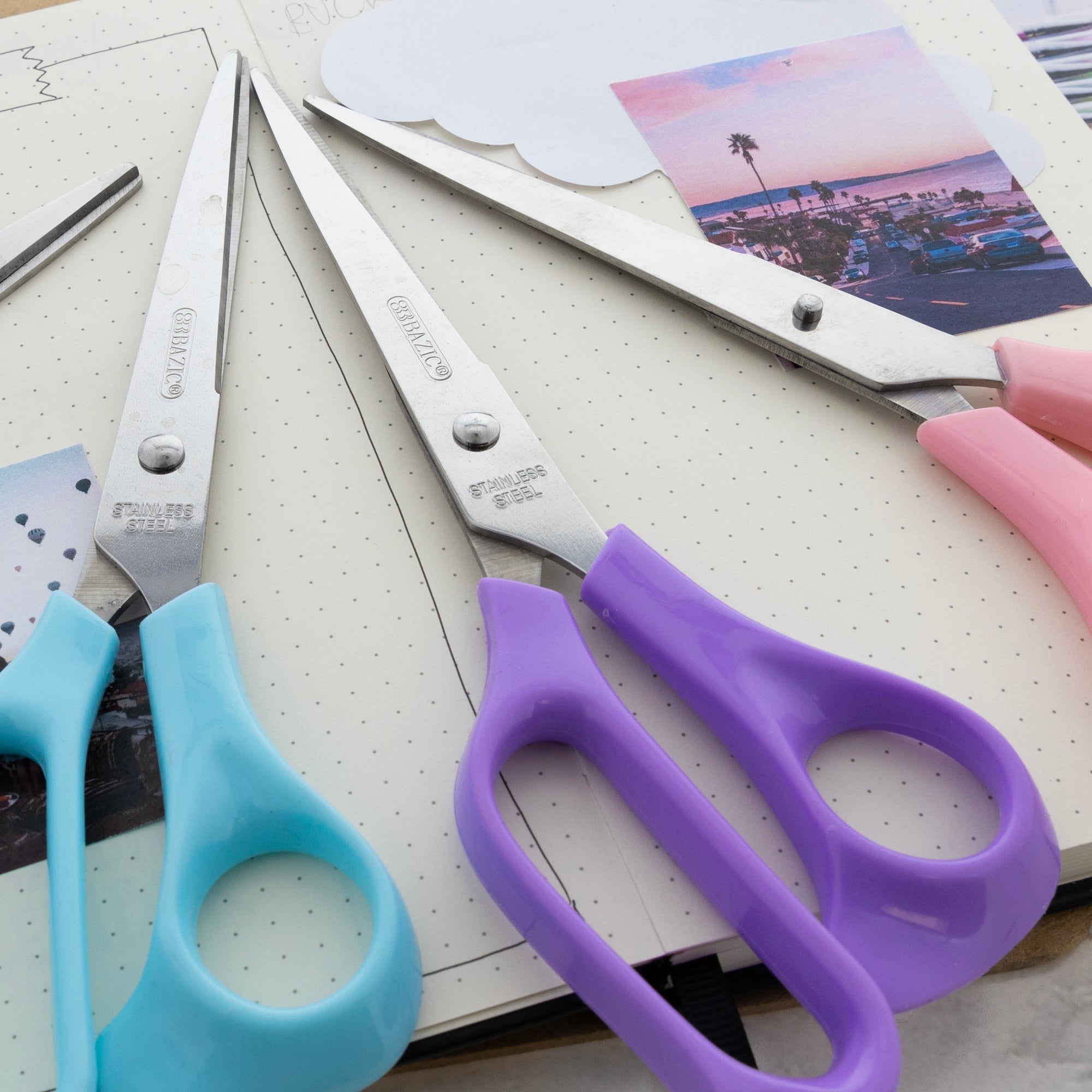 Office Scissors Pastel Color 8&quot; Stainless Steel
