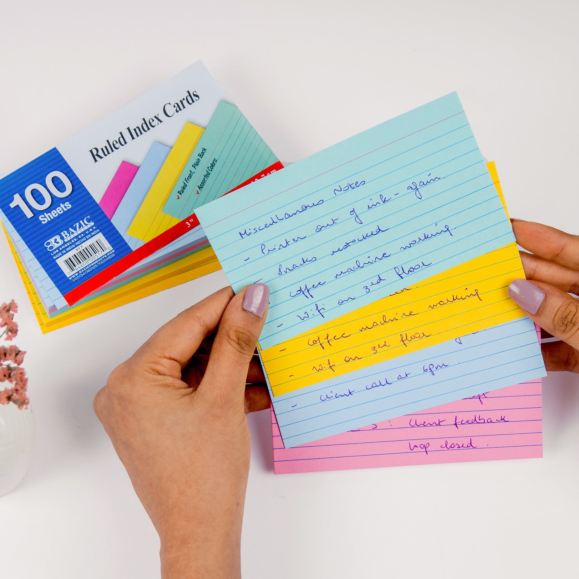 Ruled Colored Index Card 3&quot; X 5&quot; 100 Ct.
