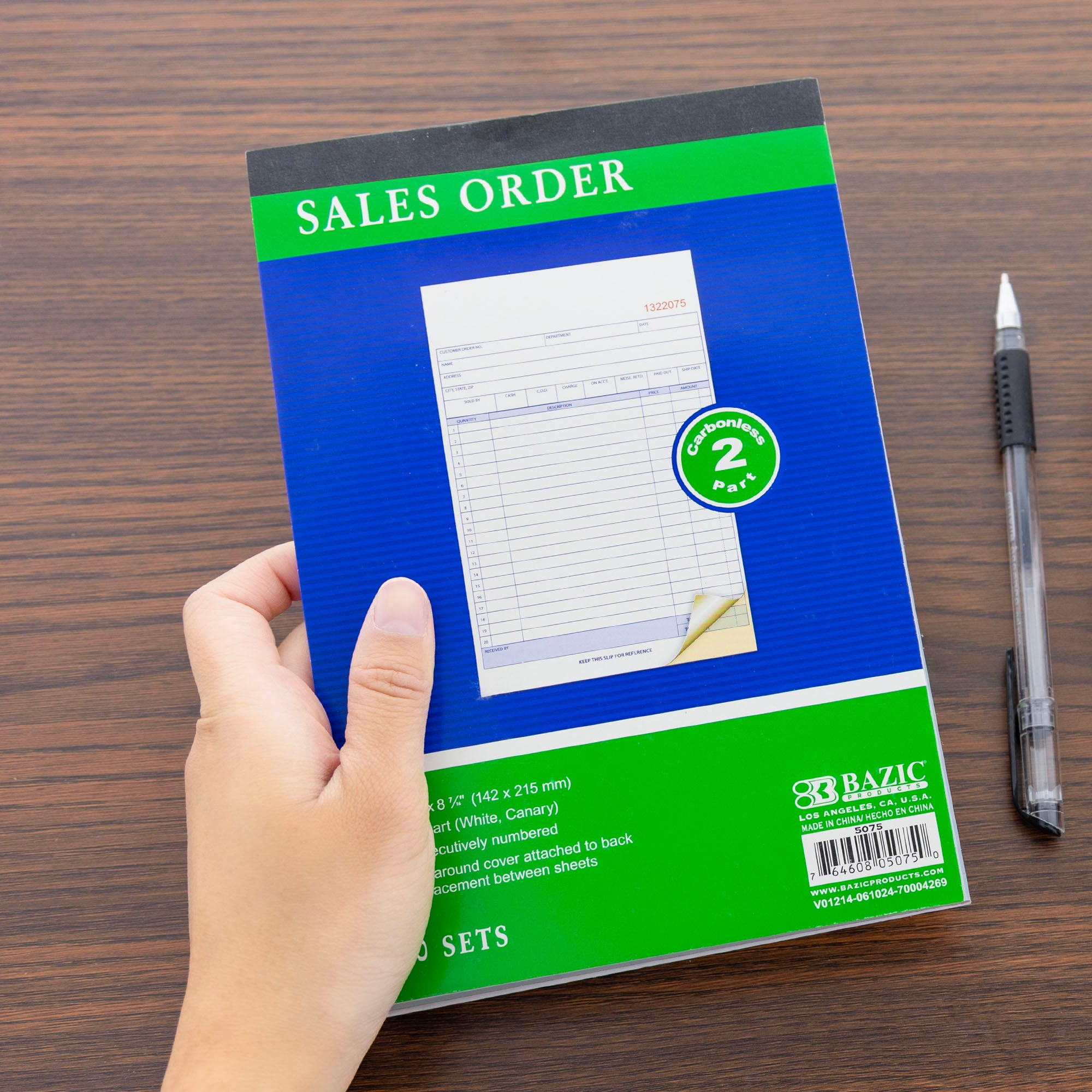 Sales Order Book 2-Part Carbonless 5 9/16&quot; x 8 7/16&quot; (50 Sets)