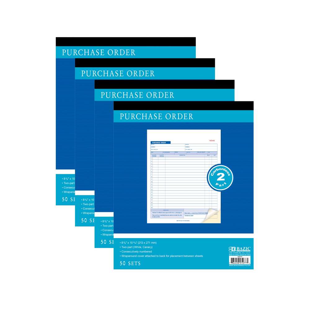 Purchase Order Book 2-Part Carbonless 8 3/8&quot; x 10 11/16&quot; (50 Sets)