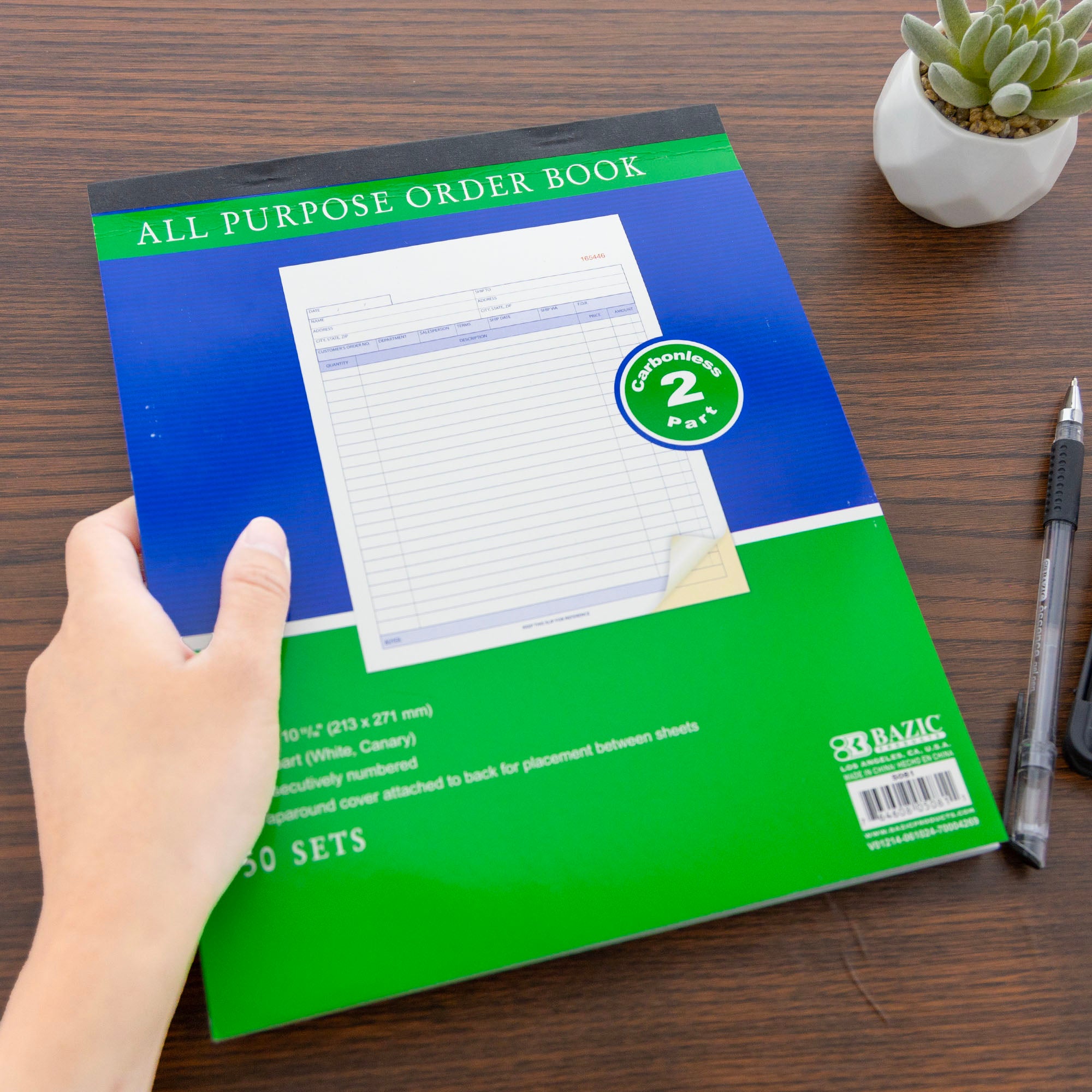 All Purpose Order Book 2-Part Carbonless 8 3/8&quot; x 10 11/16&quot; (50 Sets)